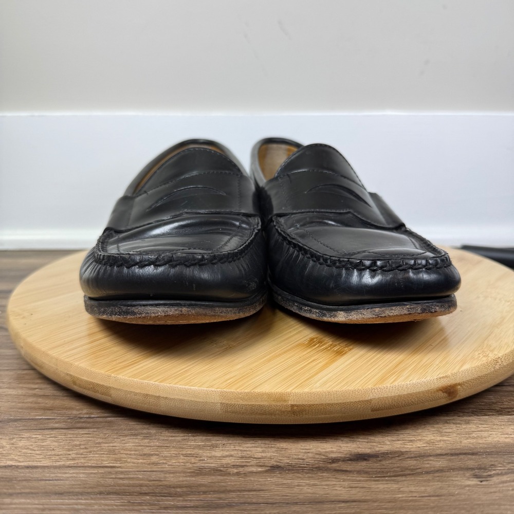 Sebago Hand Sewn Penny Loafers Men's 10.5 D Black Leather Classic Slip On 99430W - Picture 2 of 9